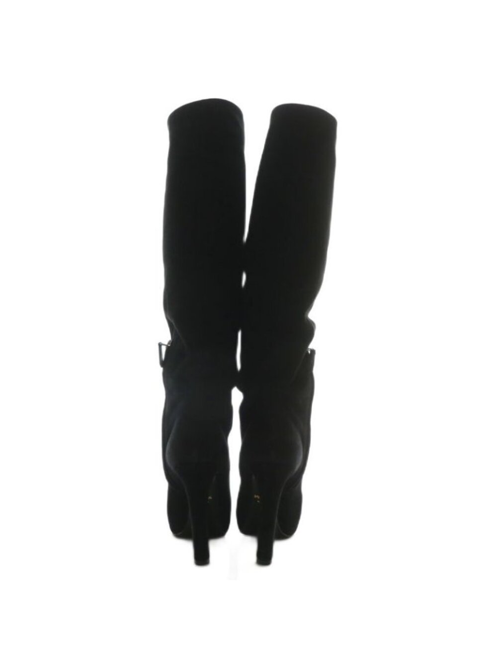 Prada Long Boots Suede Pointed Toe High Heel Side Zip 35 Black XZ - Picture 5 of 9